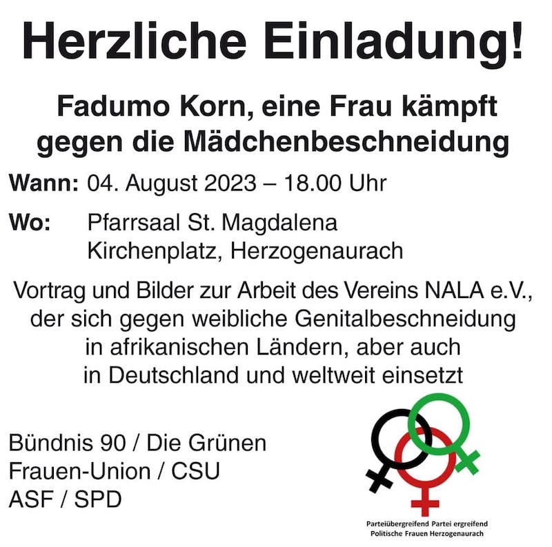 Fadumo Korn - Vortrag in Herzogenaurach am 4.8.2023